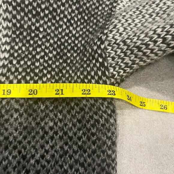 [L]Cocogio Black and Gray Women's Wool Blend Block Color Open Cardigan - Picture 4 of 6